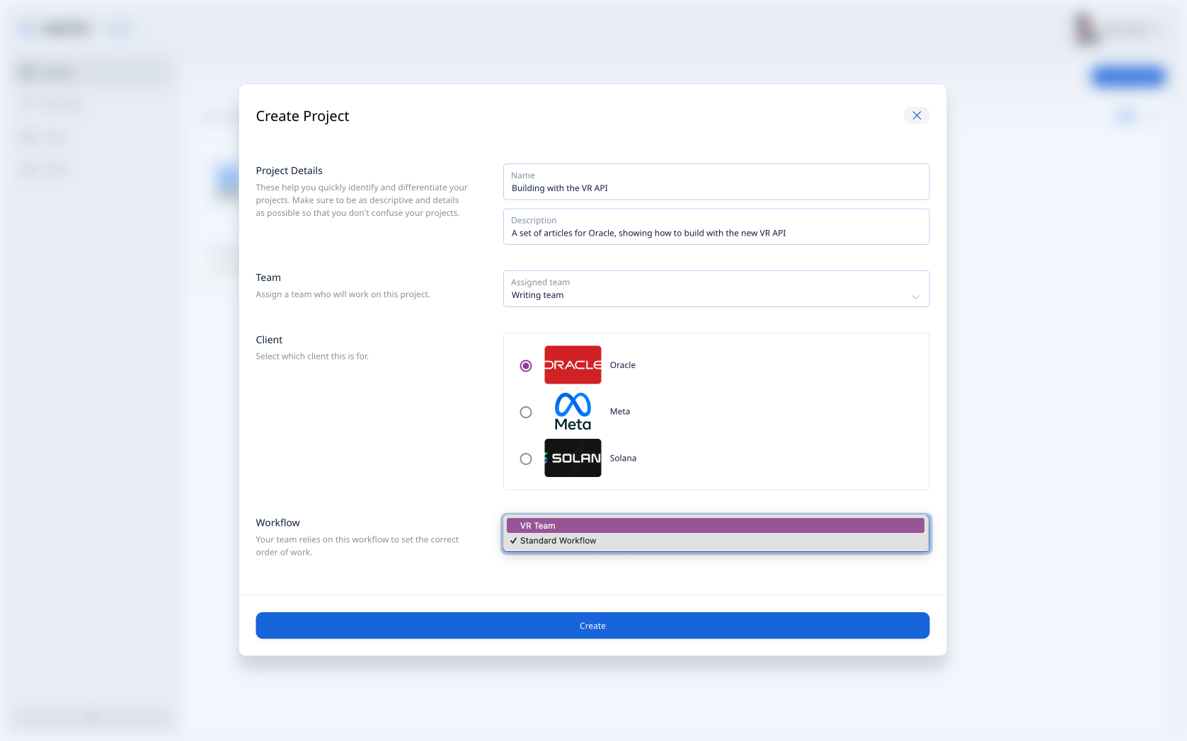 Vewrite Workflow Selection